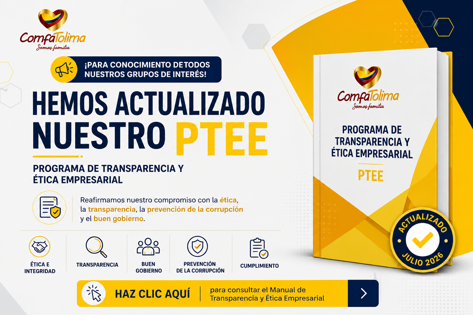 Actualización Programa de Transparencia y Ética Empresarial (PTEE) - Comfatolima